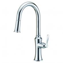 Gerber Plumbing D454428 - Draper 1H Pull Down Kitchen Faucet w/ Snapback and Dockforce 1.75gpm Chrome