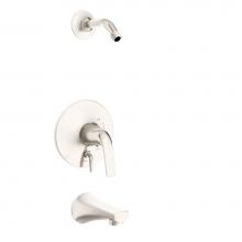 Gerber Plumbing D500034LSBNTC - Lemora 1H Tub & Shower Trim Kit & Treysta Cartridge with Diverter on Valve Less Showerhead