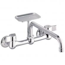 Gerber Plumbing G0042691 - Gerber Classics 2H Wall Mount Kitchen Faucet w/ 8'' Spout & Soap Dish 1.75gpm Chrome