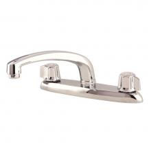 Gerber Plumbing G0742116 - Gerber Classics 2H Kitchen Faucet Deck Plate Mounted w/out Spray & w/ Metal Fluted Handles 1.7