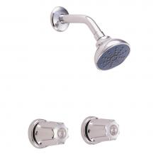 Gerber Plumbing G0748220 - Gerber Classics Two Metal Fluted Handle Threaded Escutcheon Shower Only Fitting with IPS/Sweat Con