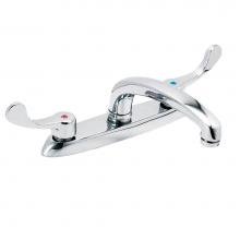 Gerber Plumbing GC044019 - Commercial 2H Kitchen Faucet w/out Spray & w/ Wrist Blade Handles 1.75gpm Chrome