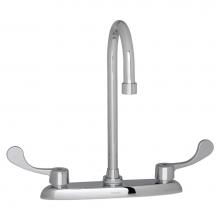 Gerber Plumbing GC044079 - Commercial 2H Kitchen Faucet w/ Gooseneck Spout Wrist Blade Handles & Color-Coded Handle Screw