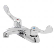 Gerber Plumbing GC044541 - Commercial 2H Centerset Lavatory Faucet w/ Wrist Blade Handles & Less Drain 0.5gpm Chrome