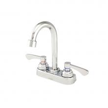 Gerber Plumbing GC444454 - Commercial 2H Bar Faucet W/ Gooseneck Spout And Metal Lever Handles 1.75Gpm Chrome