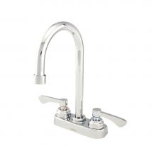 Gerber Plumbing GC444554 - Commercial 2H Centerset Lavatory Faucet w/ Gooseneck Spout & Less Drain 0.5gpm Chrome