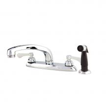 Gerber Plumbing GC444719 - Commercial 2H Kitchen Faucet W/ Spray And Wrist Blade Handle 1.75Gpm Aeration/2.2Gpm Spray Chrome