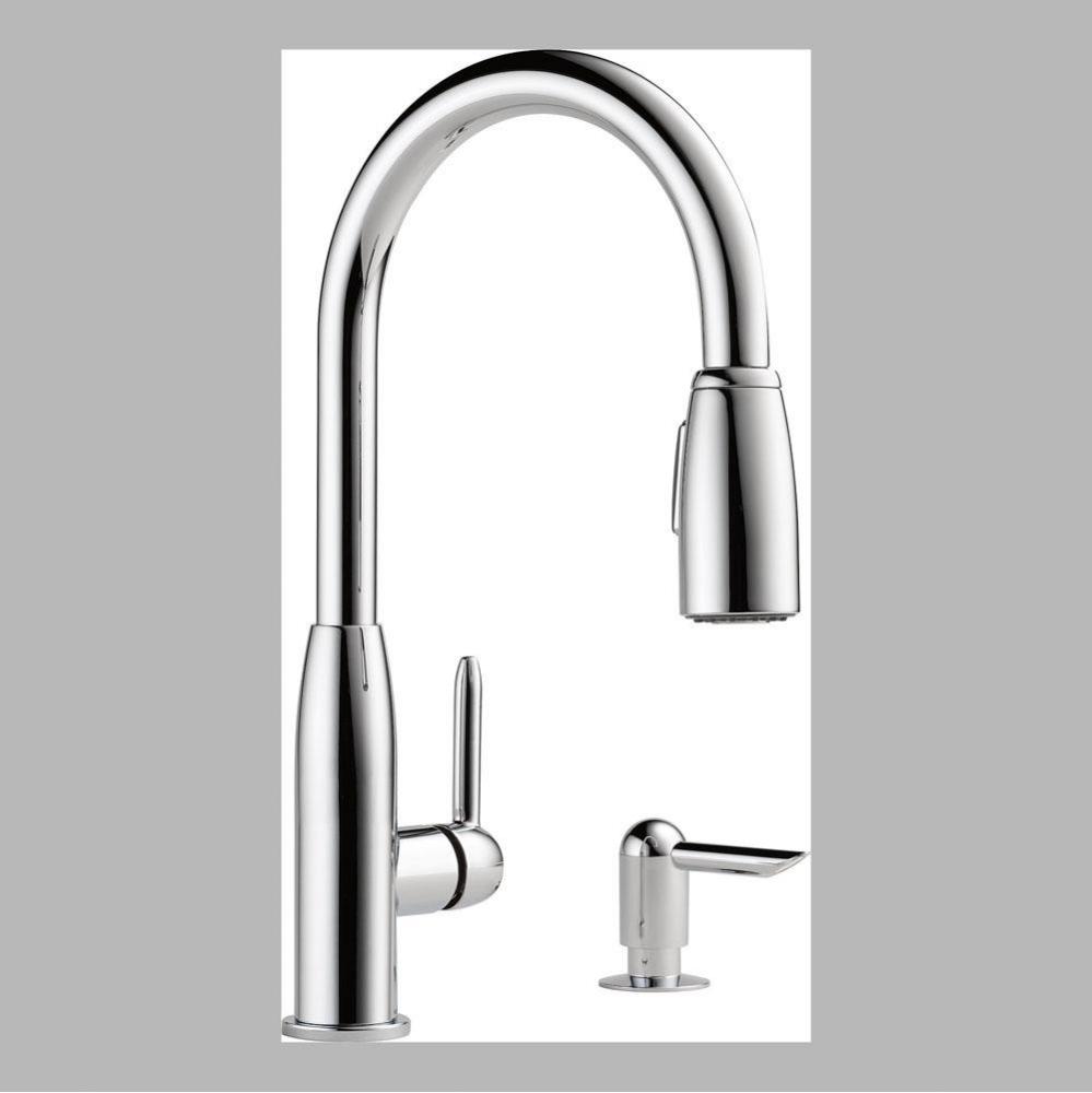 Peerless Apex: Single Handle Kitchen Pull-Down with Soap Dispenser