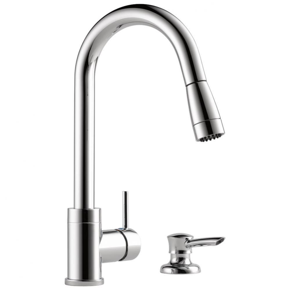Peerless Apex: Integrated Pull-Down Kitchen Faucet with Soap Dispenser