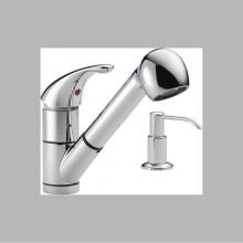Peerless P18550LF-SD - Peerless Choice: Single Handle Kitchen Pull-Out Faucet with Soap Dispenser