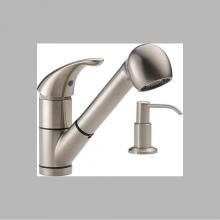Peerless P18550LF-SSSD - Peerless Choice: Single Handle Kitchen Pull-Out Faucet with Soap Dispenser