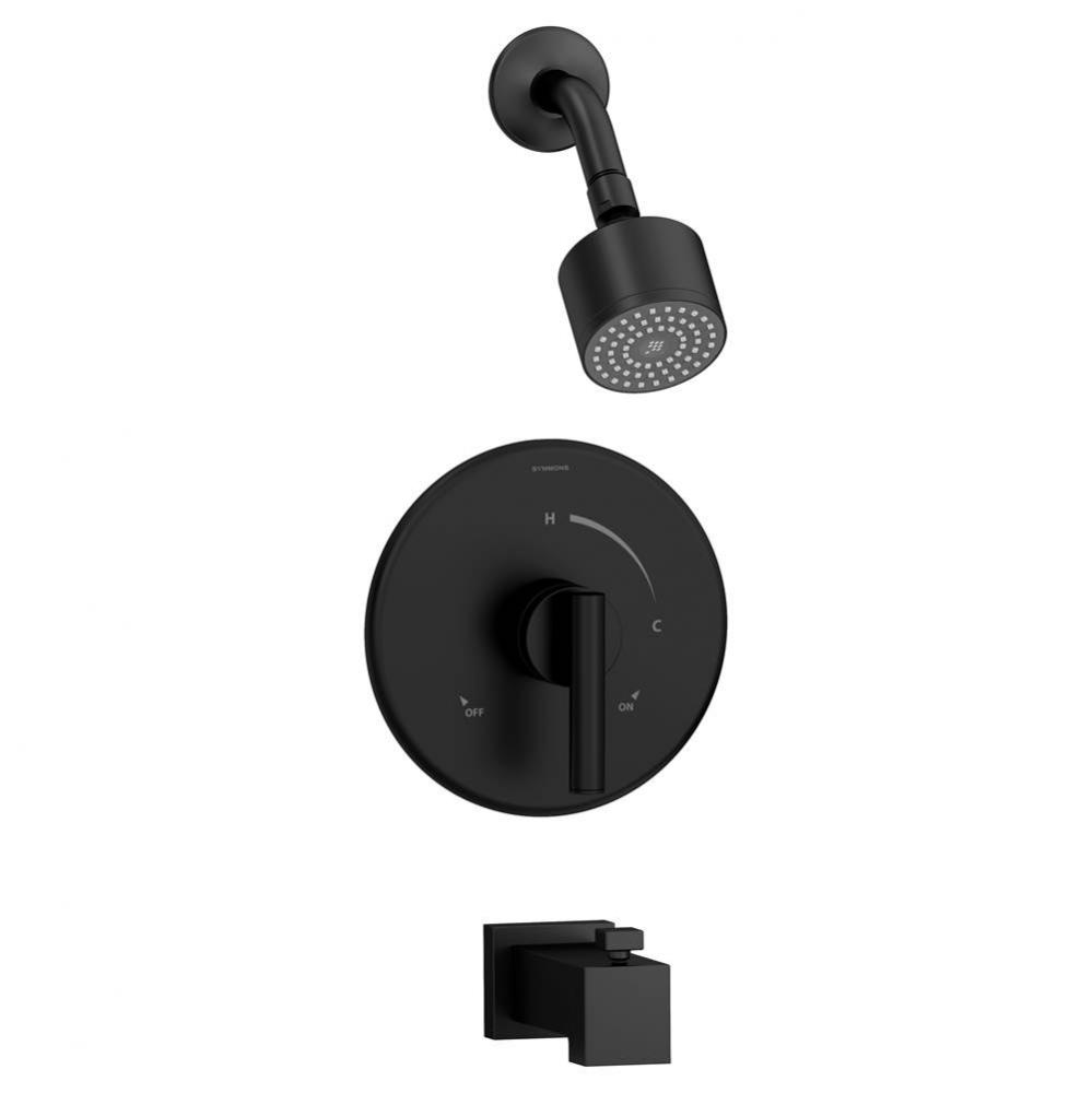 Dia Single Handle 1-Spray Tub and Shower Faucet Trim with Brass Escutcheon in Matte Black - 1.5 GP