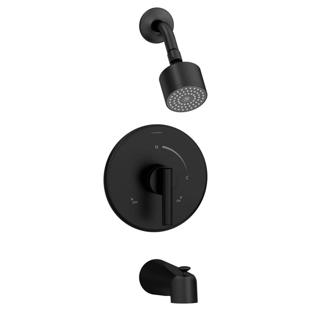 Dia Single Handle 1-Spray Tub and Shower Faucet Trim with Brass Escutcheon in Matte Black - 1.5 GP