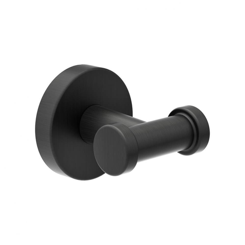 Dia Wall-Mounted Double Robe Hook in Matte Black
