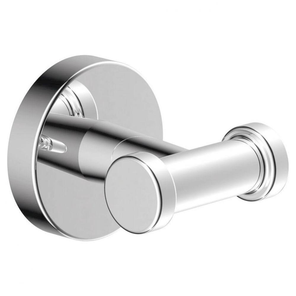 Dia Wall-Mounted Double Robe Hook in Polished Chrome