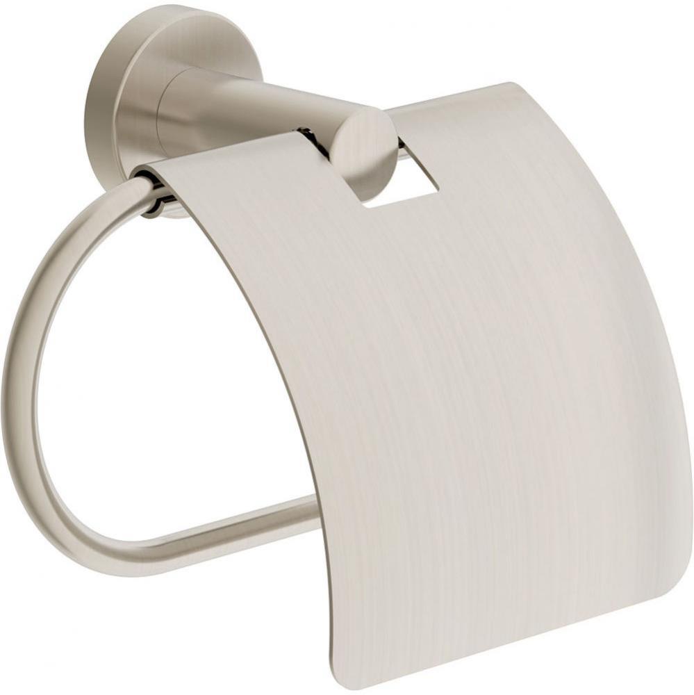 Dia Wall-Mounted Toilet Paper Holder with Cover in Satin Nickel