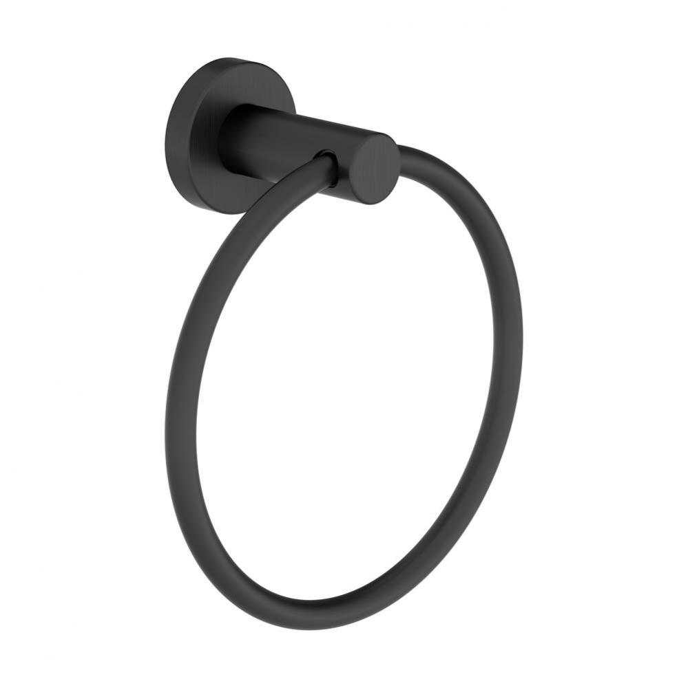 Dia Wall-Mounted Towel Ring in Matte Black