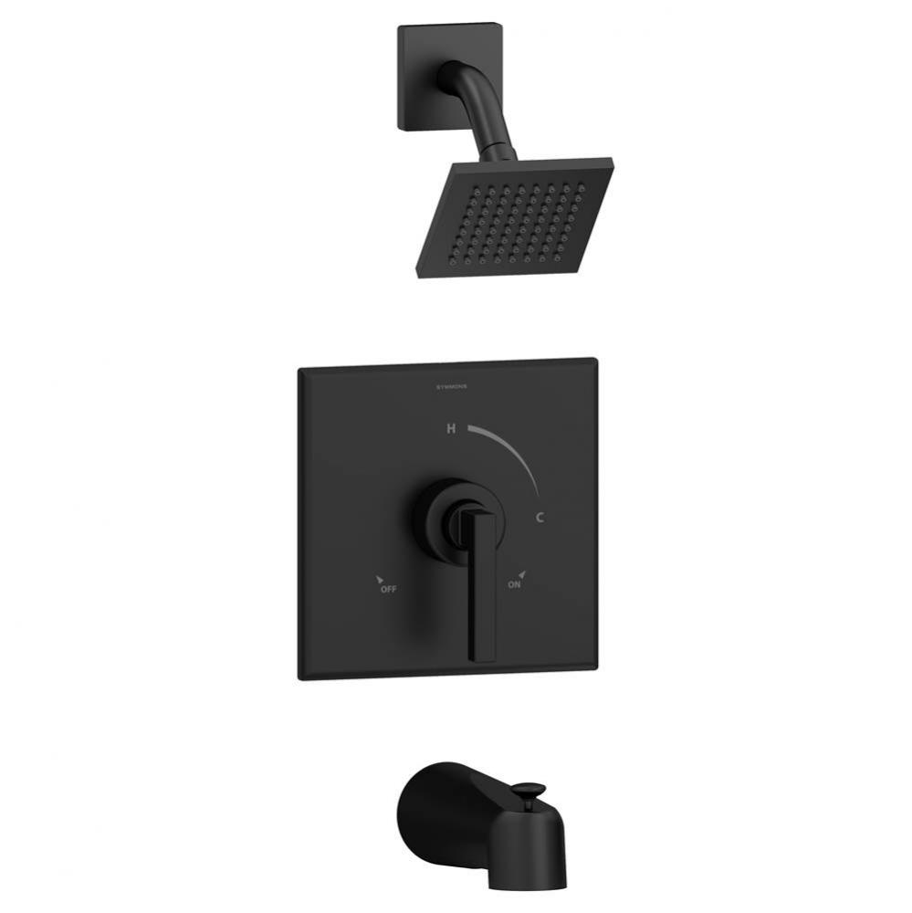 Duro Single Handle 1-Spray Tub and Shower Faucet Trim in Matte Black - 1.5 GPM (Valve Not Included