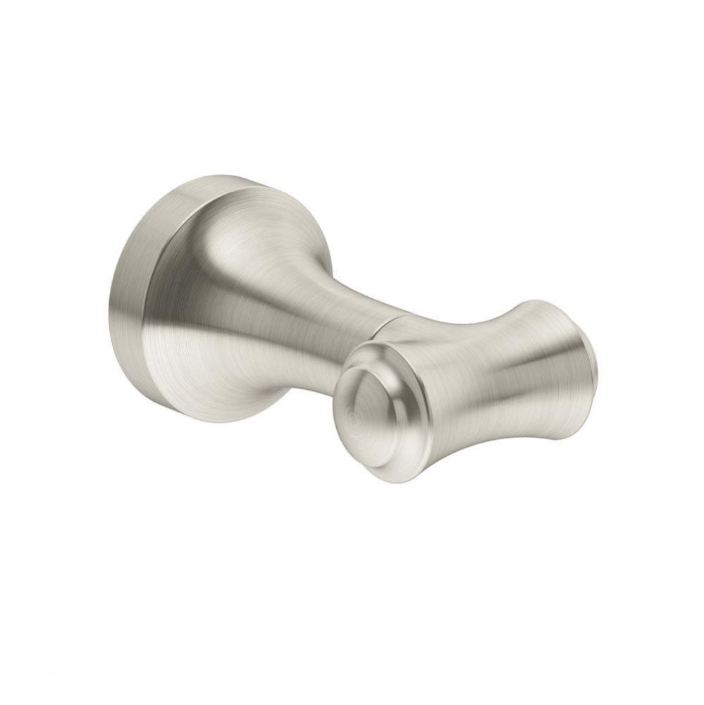 Degas Wall-Mounted Double Robe Hook in Satin Nickel