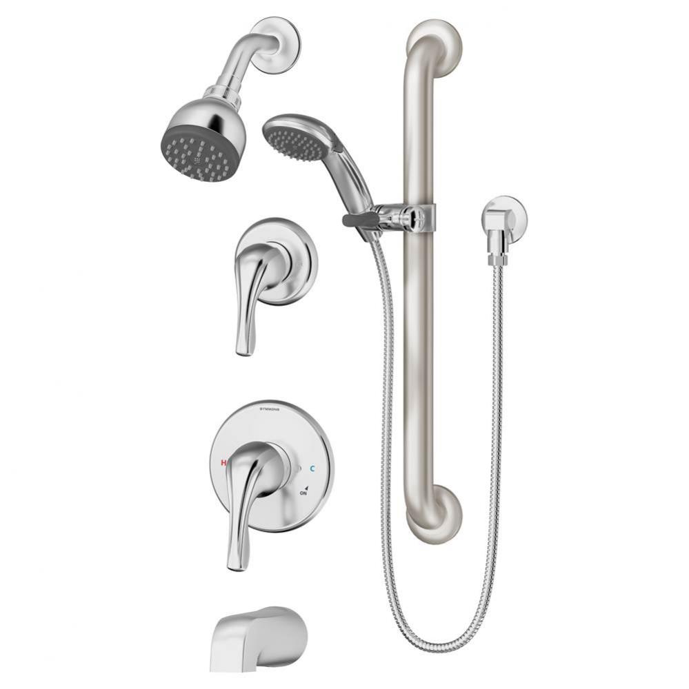 Origins 2-Handle Tub and 1-Spray Shower Trim with 1-Spray Hand Shower in Polished Chrome (Valves N