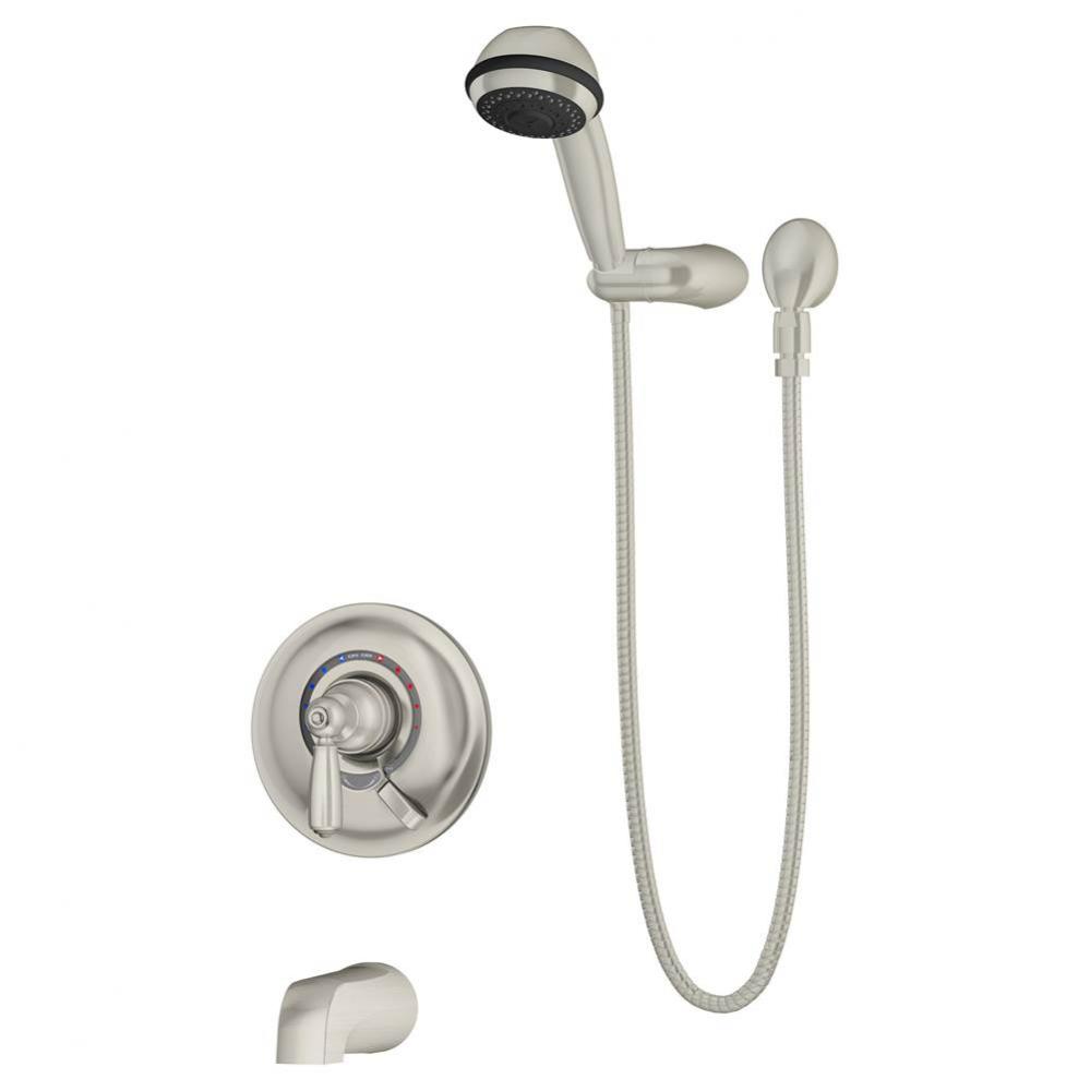Allura Single Handle 3-Spray Tub and Hand Shower Trim in Satin Nickel - 1.5 GPM (Valve Not Include