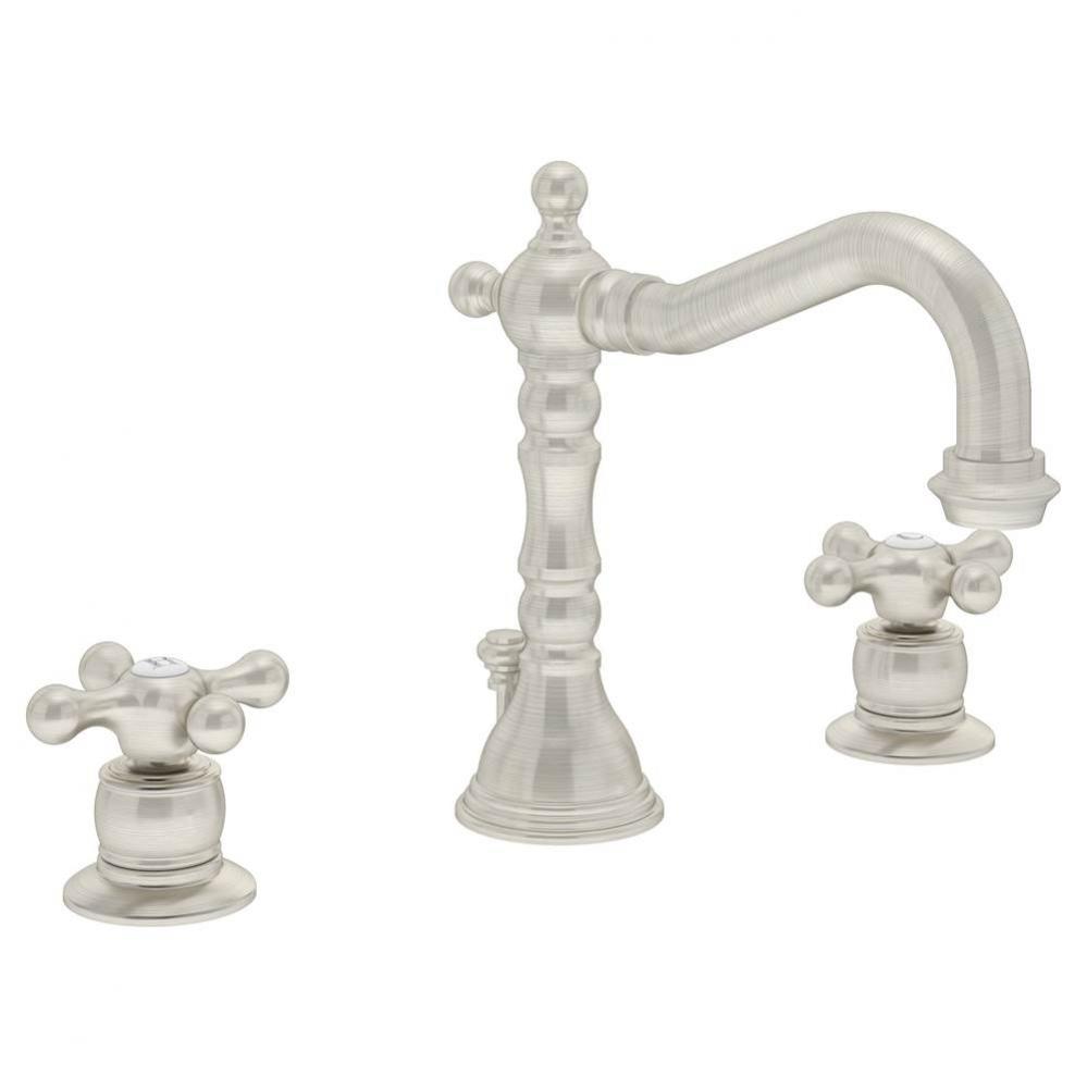 Carrington Widespread 2-Handle Bathroom Faucet with Drain Assembly in Satin Nickel (1.0 GPM)