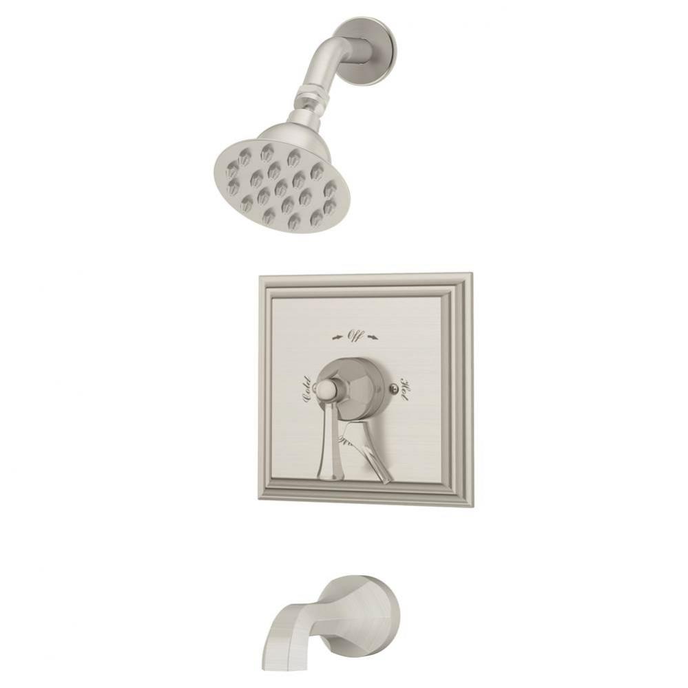 Canterbury Single Handle 1-Spray Tub and Shower Faucet Trim in Satin Nickel - 1.5 GPM (Valve Not I
