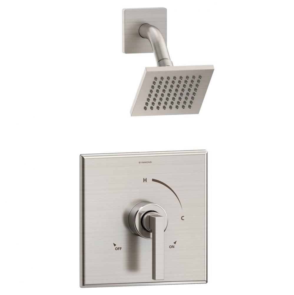 Duro Single Handle 1-Spray Shower Trim in Satin Nickel - 1.5 GPM (Valve Not Included)