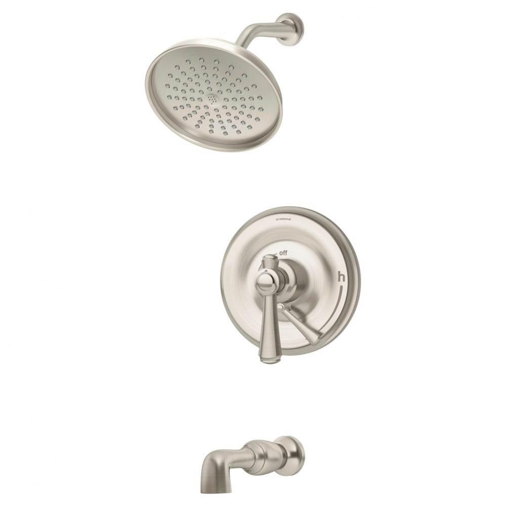 Degas Single Handle 1-Spray Tub and Shower Faucet Trim in Satin Nickel - 1.5 GPM (Valve Not Includ