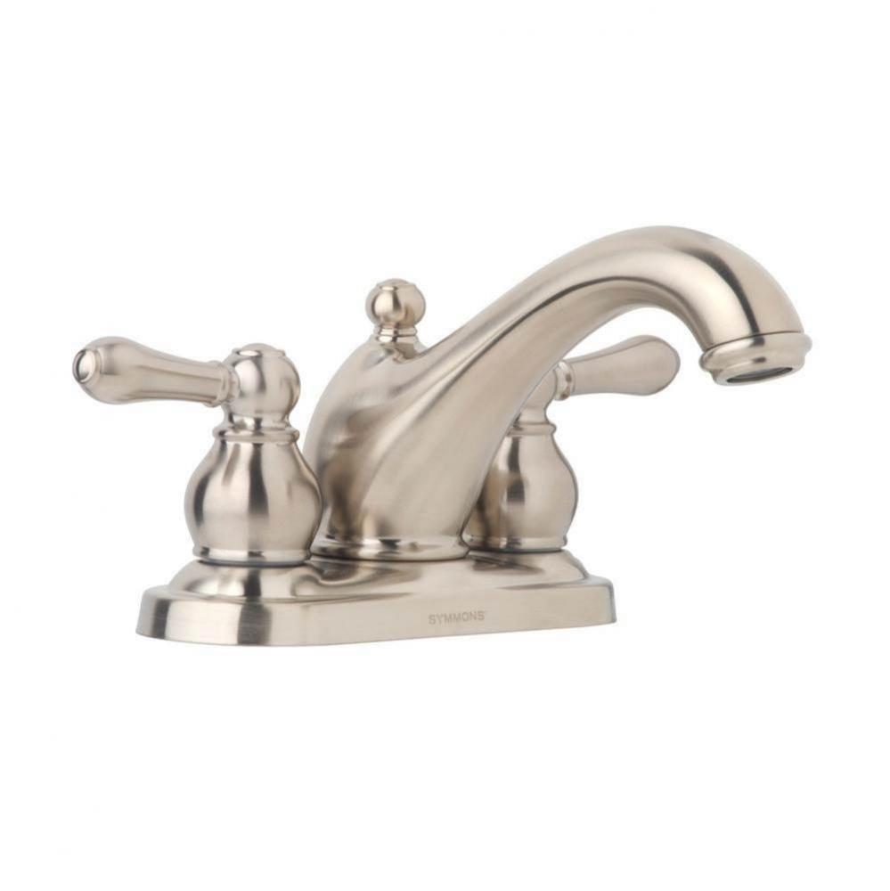 Allura 4 in. Centerset 2-Handle Bathroom Faucet with Drain Assembly in Satin Nickel (1.2 GPM)