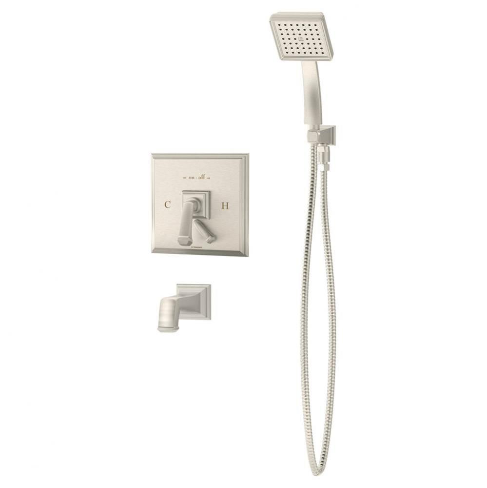 Oxford Single Handle 1-Spray Tub and Hand Shower Trim in Satin Nickel - 1.5 GPM (Valve Not Include