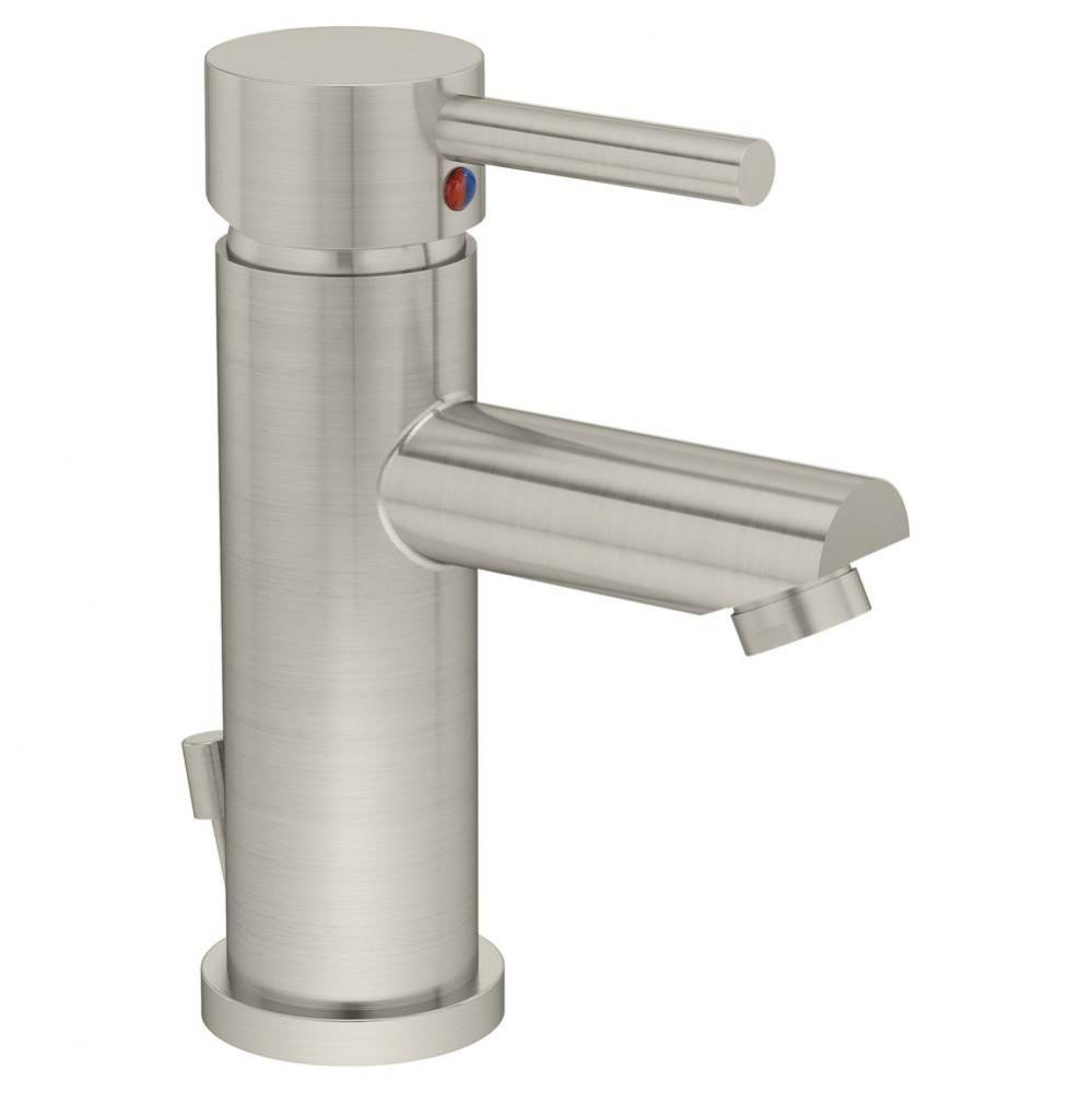 Dia Single Hole Single-Handle Bathroom Faucet with Deck Plate in Satin Nickel (0.5 GPM)