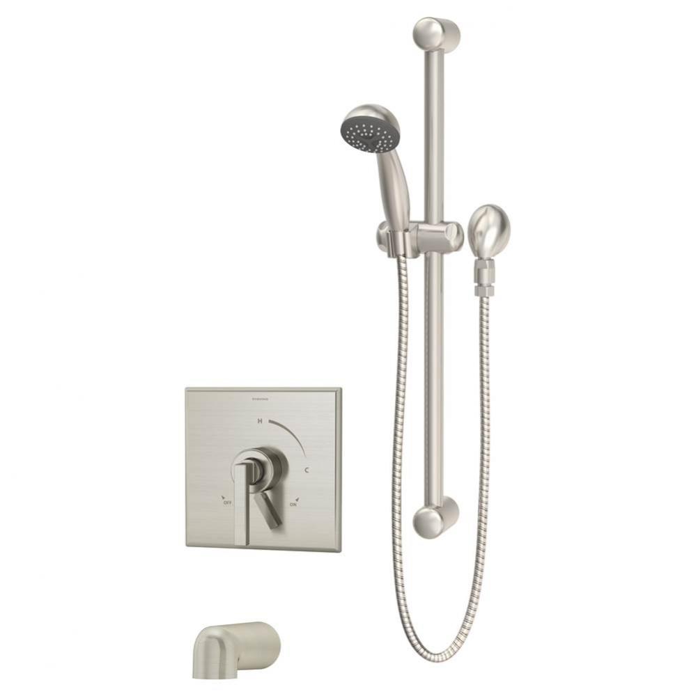 Duro Single Handle 1-Spray Tub and Hand Shower Trim in Satin Nickel - 1.5 GPM (Valve Not Included)