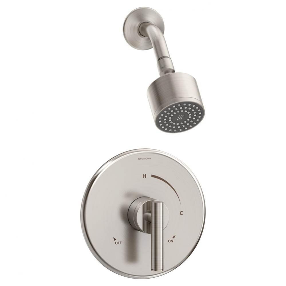 Dia Single Handle 1-Spray Shower Trim in Satin Nickel - 1.5 GPM (Valve Not Included)
