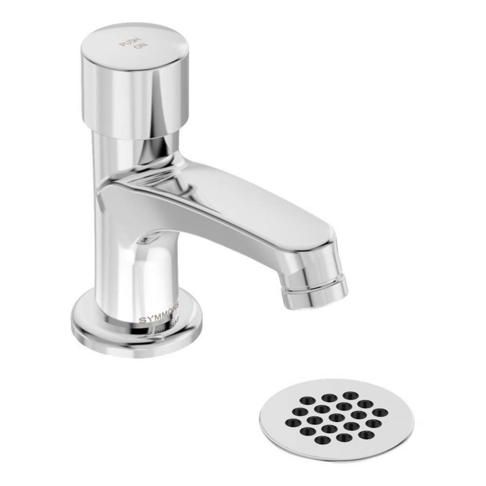 SCOT Metering Lavatory Faucet with Grid Drain in Polished Chrome (0.5 GPM)