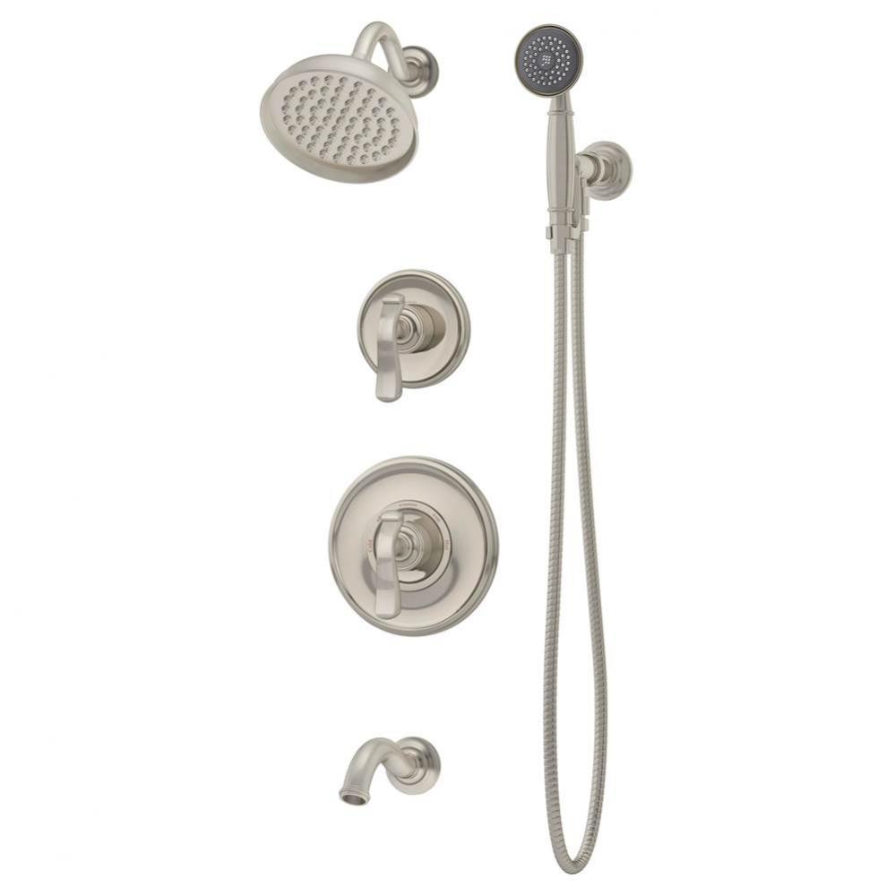 Winslet 2-Handle Tub and 1-Spray Shower Trim with 1-Spray Hand Shower in Satin Nickel (Valves Not