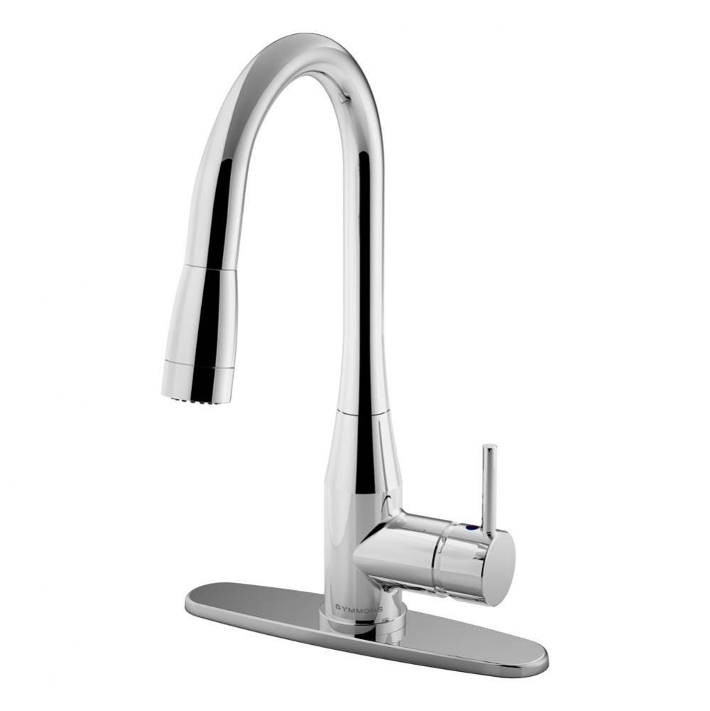 Sereno Single-Handle Pull-Down Sprayer Kitchen Faucet with Deck Plate in Polished Chrome (1.0 GPM)