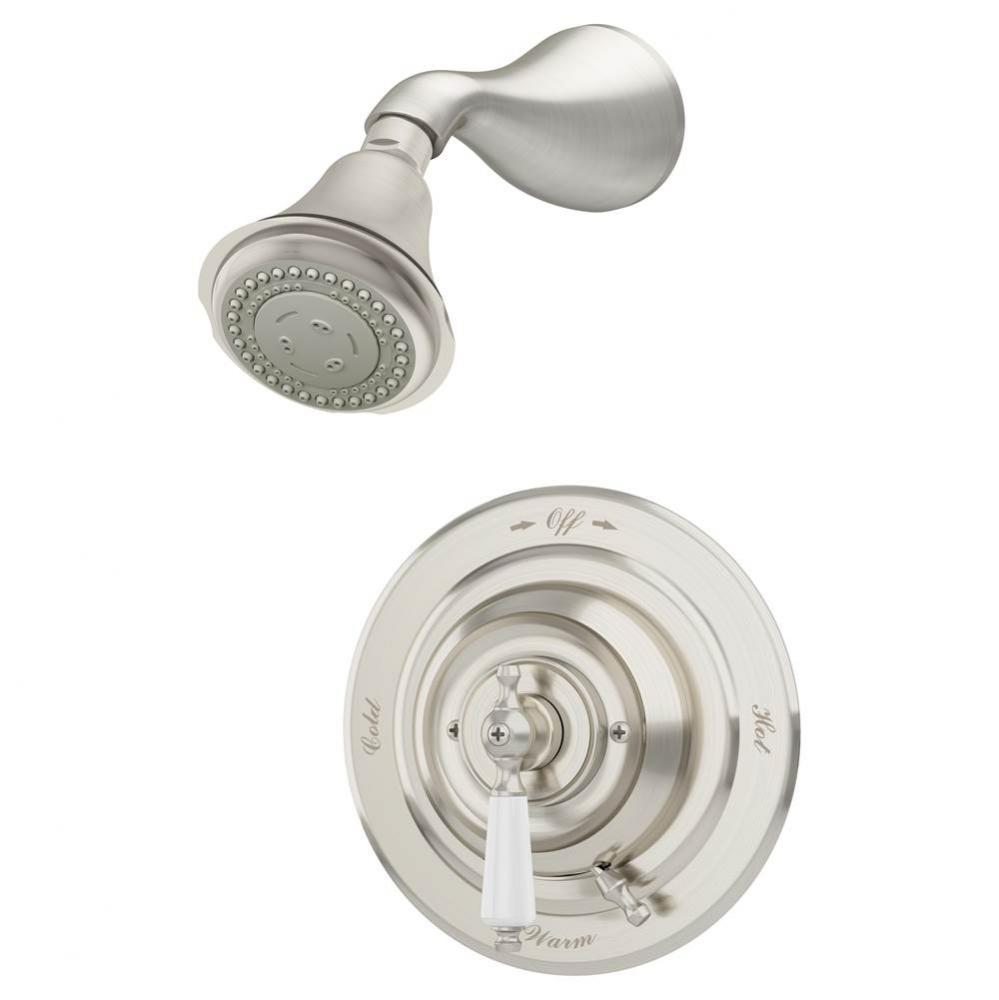 Carrington Single Handle 3-Spray Shower Trim in Satin Nickel - 1.5 GPM (Valve Not Included)