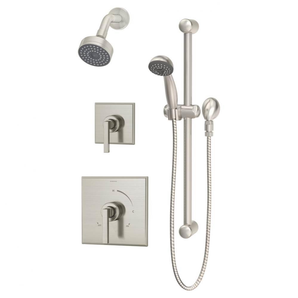 Duro 2-Handle 1-Spray Shower Trim with 1-Spray Hand Shower in Satin Nickel (Valves Not Included)