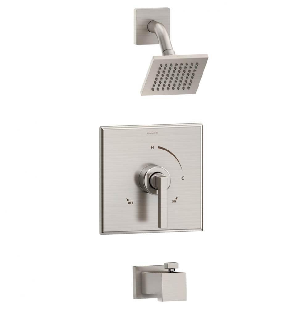 Duro Single Handle 1-Spray Tub and Shower Faucet Trim in Satin Nickel - 1.5 GPM (Valve Not Include