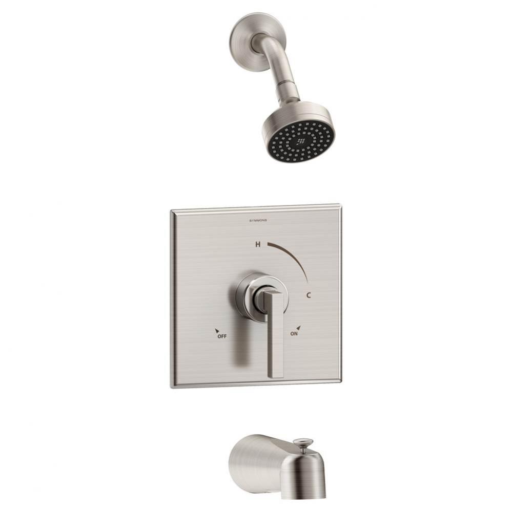 Duro Single Handle 1-Spray Tub and Shower Faucet Trim in Satin Nickel - 1.5 GPM (Valve Not Include