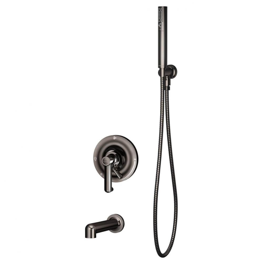 Museo Single Handle 2-Spray Tub and Hand Shower Trim in Polished Graphite - 1.5 GPM (Valve Not Inc