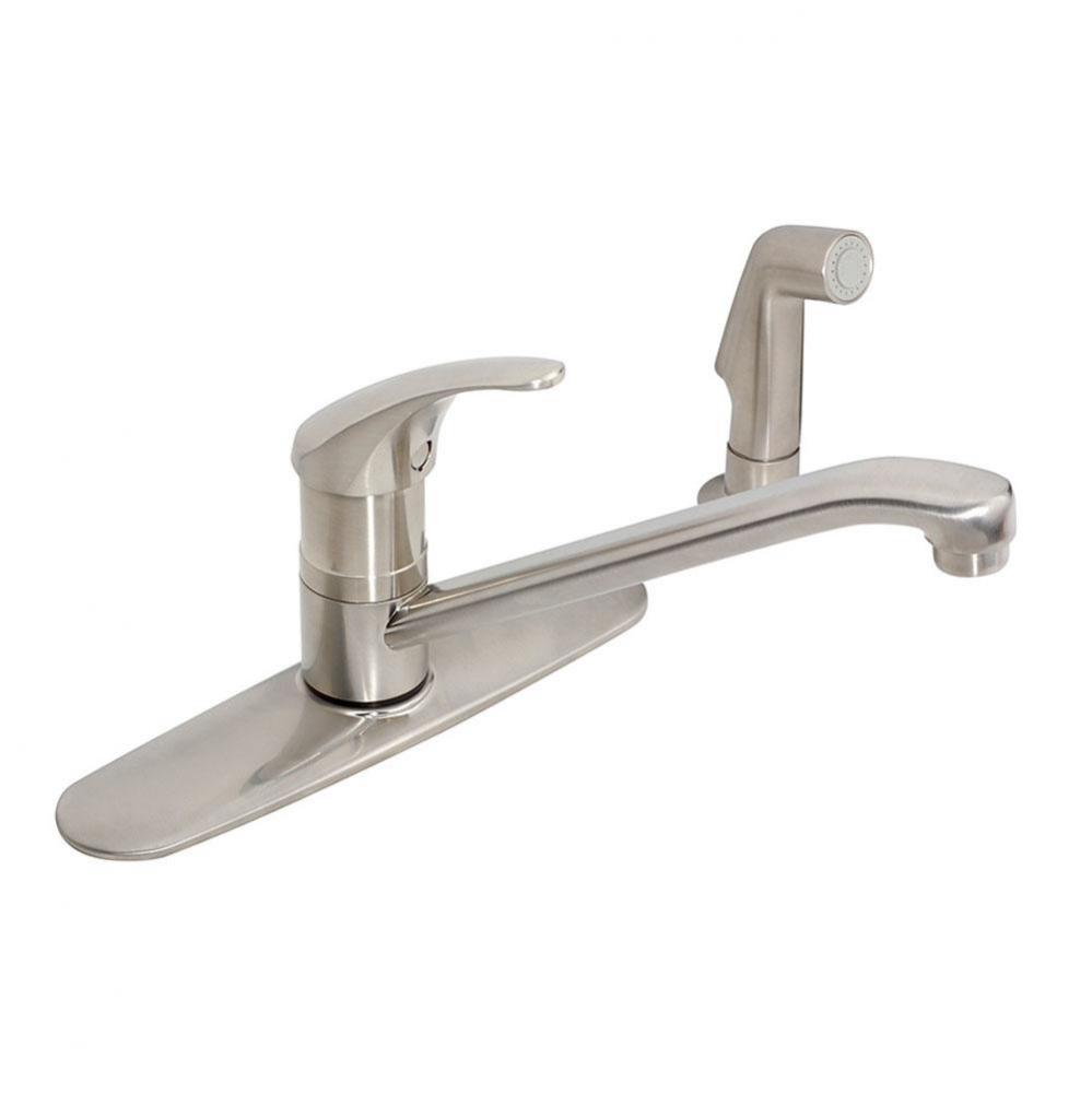 Origins Single-Handle Kitchen Faucet with Side Sprayer in Satin Nickel (2.2 GPM)