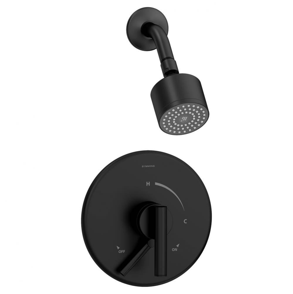 Dia Single Handle 1-Spray Shower Trim with Secondary Volume Control in Matte Black - 1.5 GPM (Valv