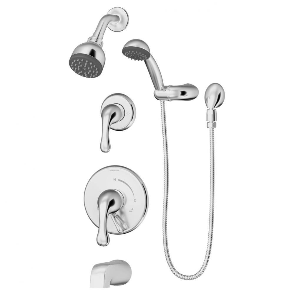 Unity 2-Handle Tub and 1-Spray Shower Trim with 1-Spray Hand Shower in Polished Chrome (Valves Not