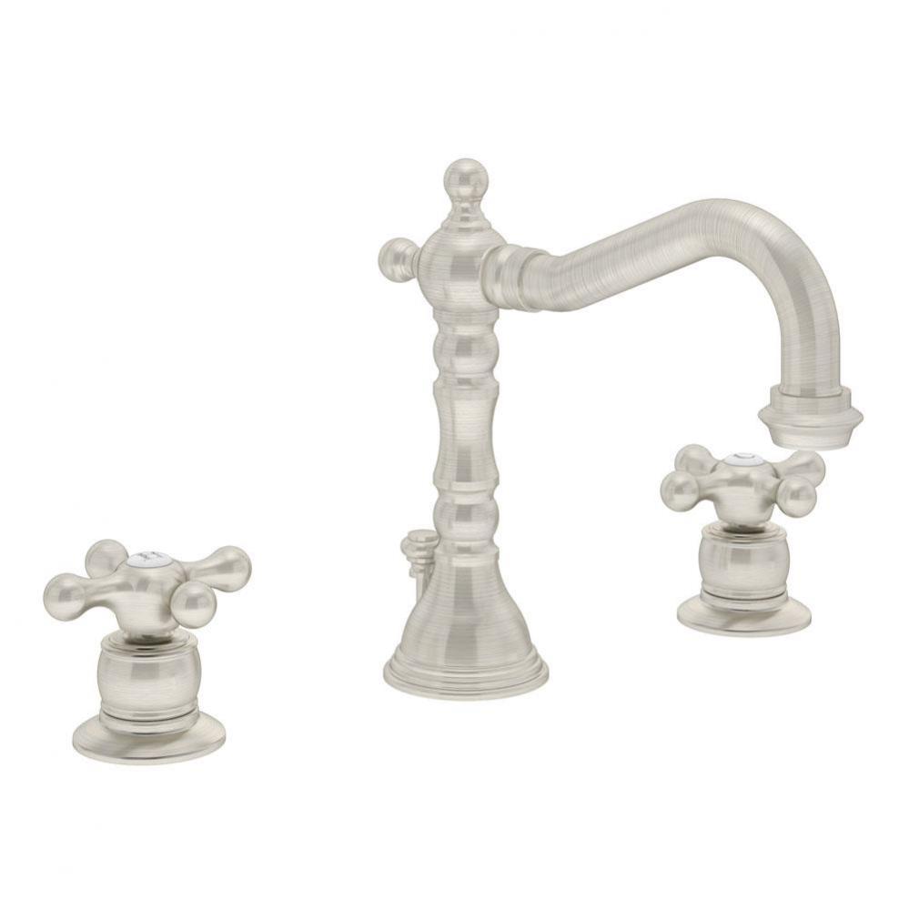 Carrington Widespread 2-Handle Bathroom Faucet with Drain Assembly in Satin Nickel (1.5 GPM)