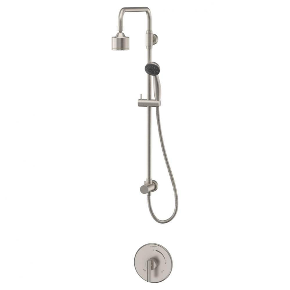 Dia Single-Handle 1-Spray Shower Trim with Hand Shower in Satin Nickel - 1.5 GPM (Valve Not Includ