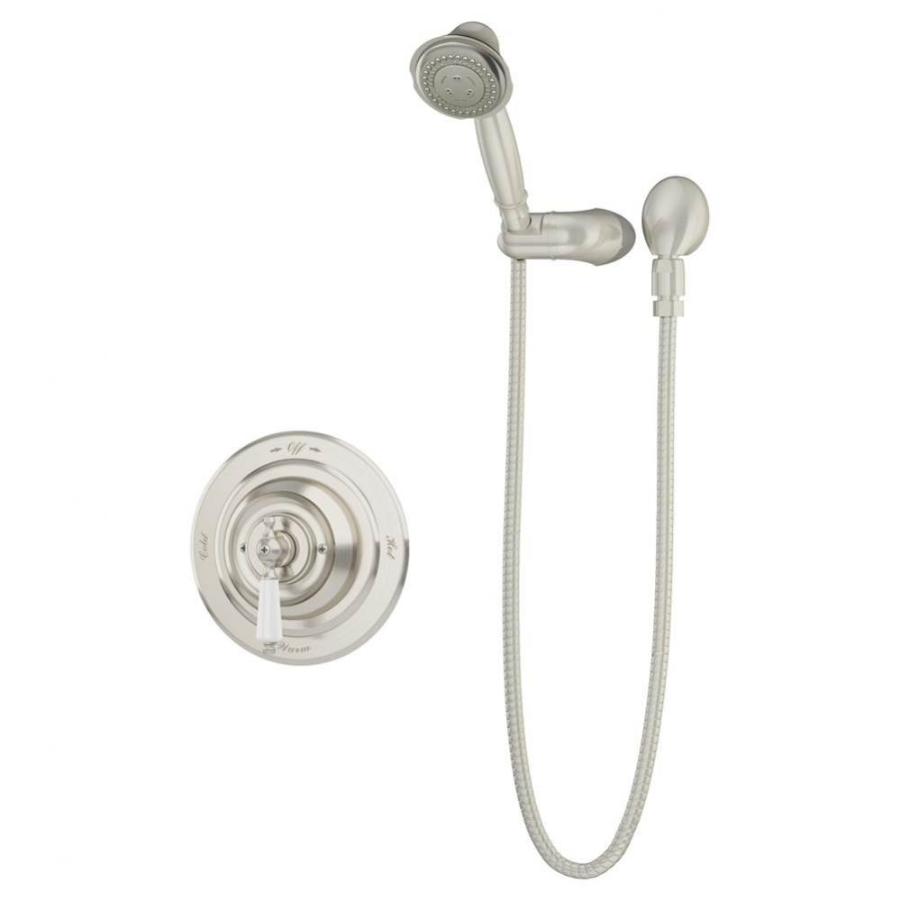 Carrington Single Handle 3-Spray Hand Shower Trim in Satin Nickel - 1.5 GPM (Valve Not Included)