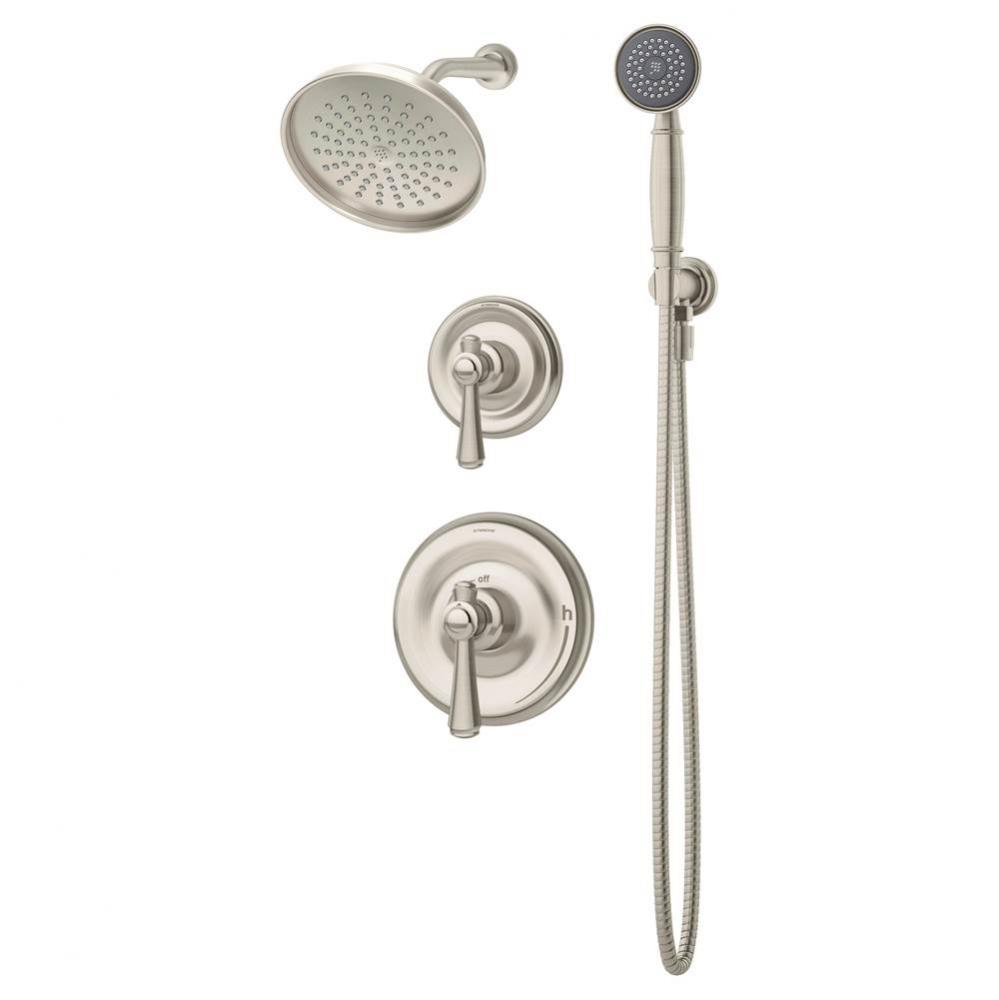 Degas 2-Handle 3-Spray Shower Trim with 1-Spray Hand Shower in Satin Nickel (Valves Not Included)
