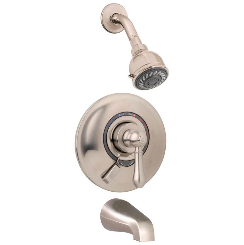 Allura Single Handle 2-Spray Tub and Shower Faucet Trim in Satin Nickel - 1.75 GPM (Valve Included